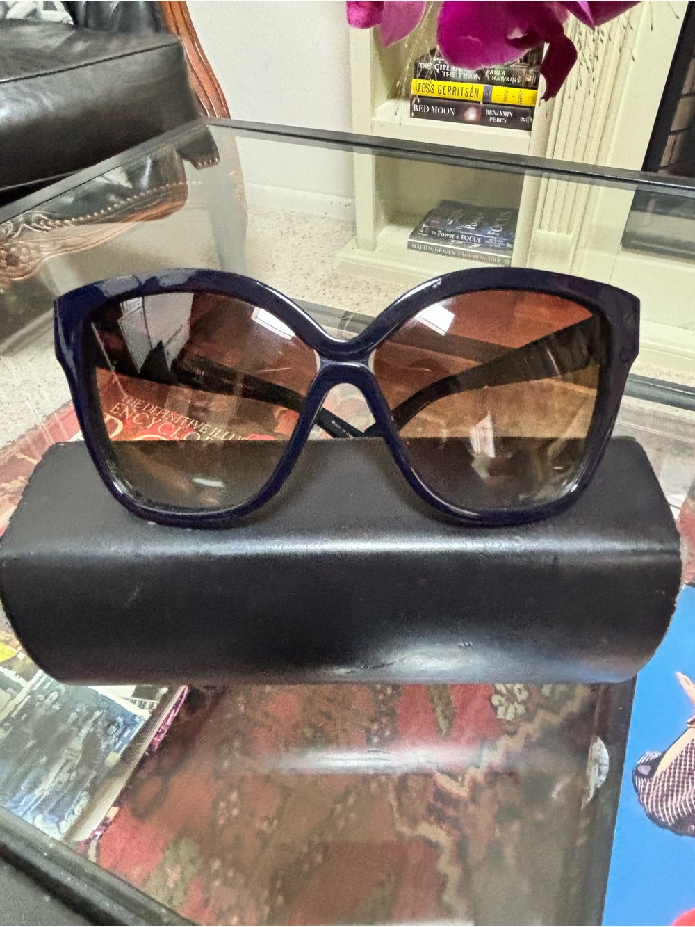 ✨ DITA Paradis Oversized Butterfly Sunglasses - Deep Navy Blue ✨